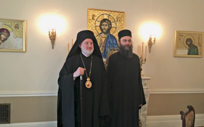 Игуман Хиландара Методије у Њујорку са новим Архиепископом америчким Елпидофором