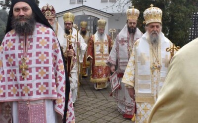 Архимандрит Методије на слави Епископа врањског Г. Пахомија